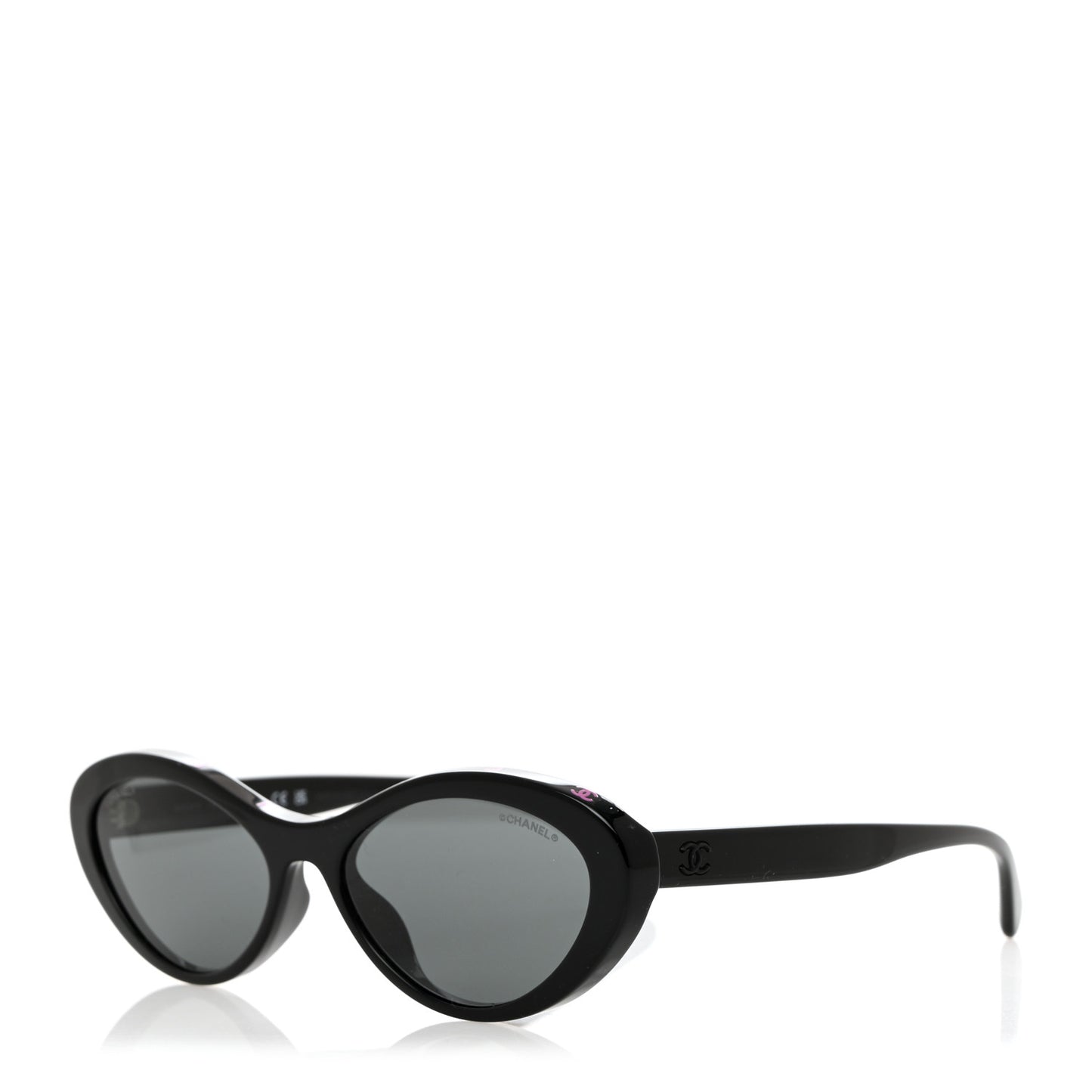 Acetate Oval Sunglasses 5416-A Black Pink