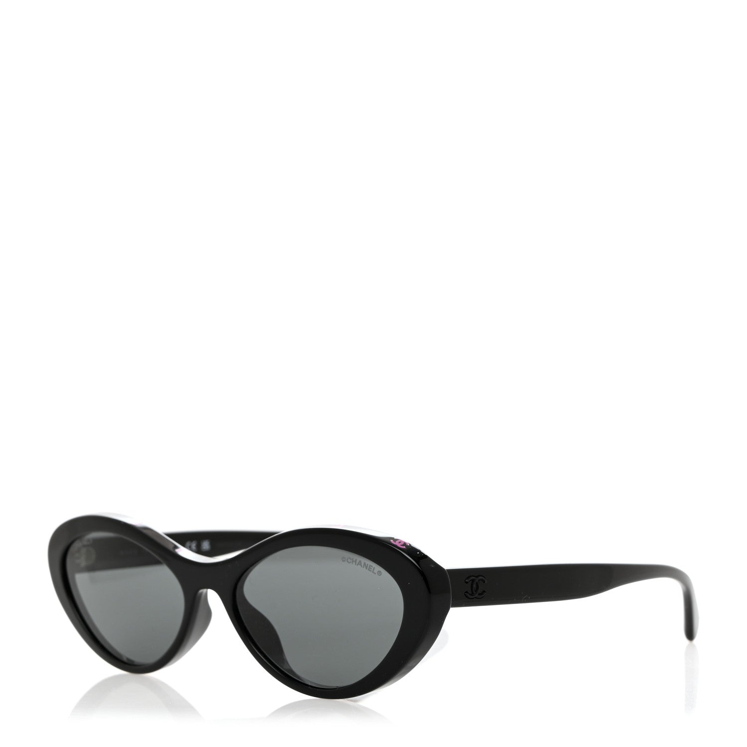 Chanel Acetate Oval Sunglasses 5416-A Black Pink 1 of 8