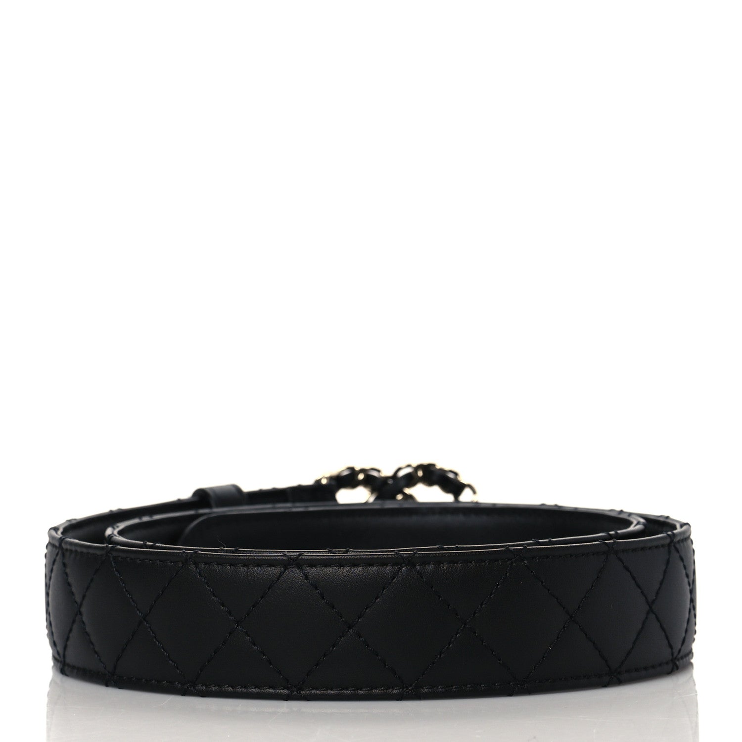 Chanel Calfskin Quilted CC Chain Belt 85 Black 3 of 9
