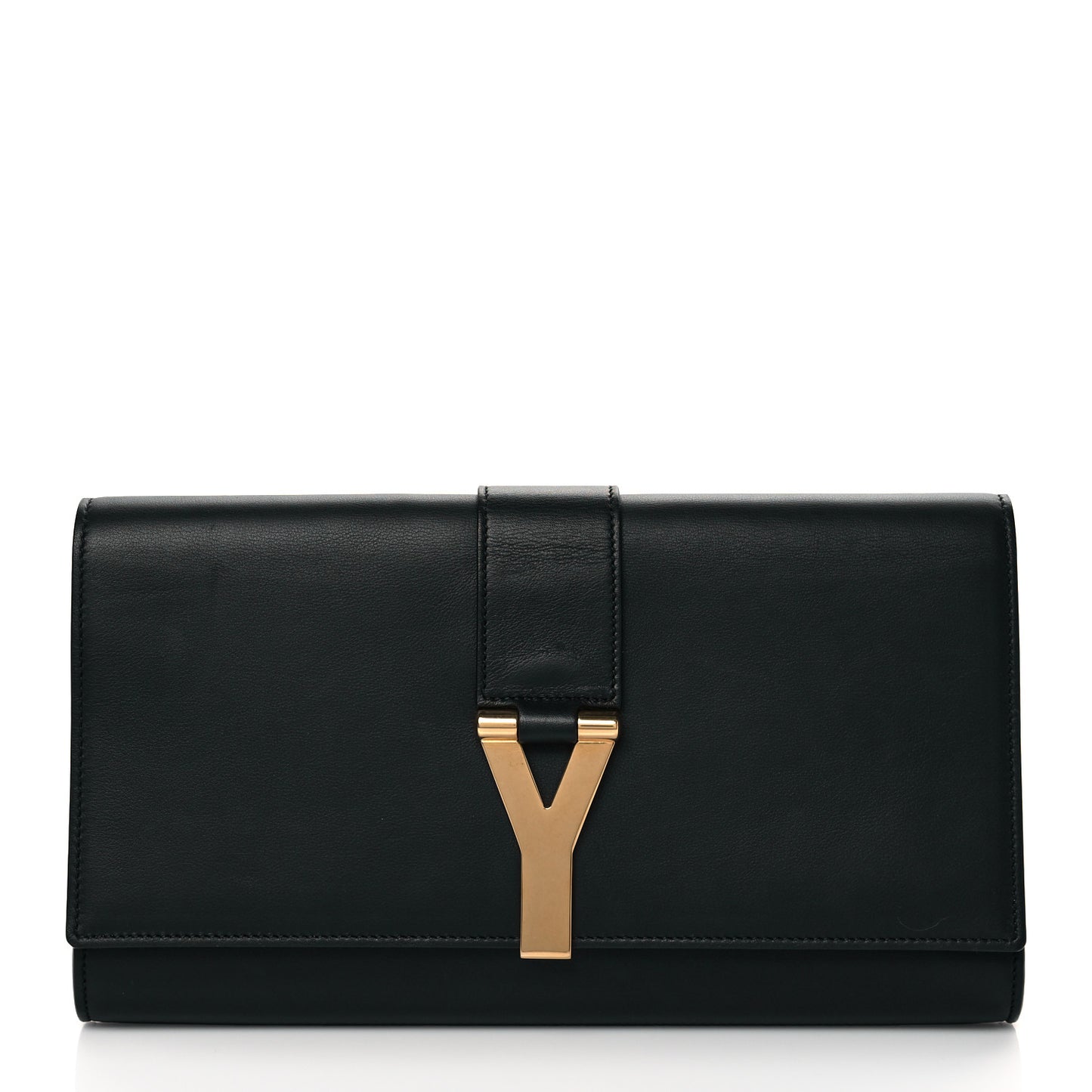 Calfskin Classic Y Ligne Clutch Black