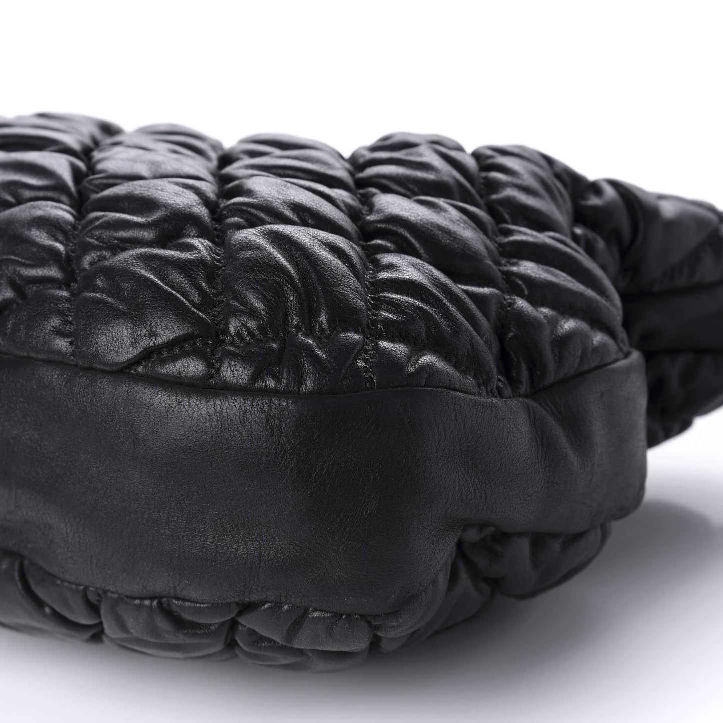 Iridescent Calfskin Bubble Quilt Hobo Black