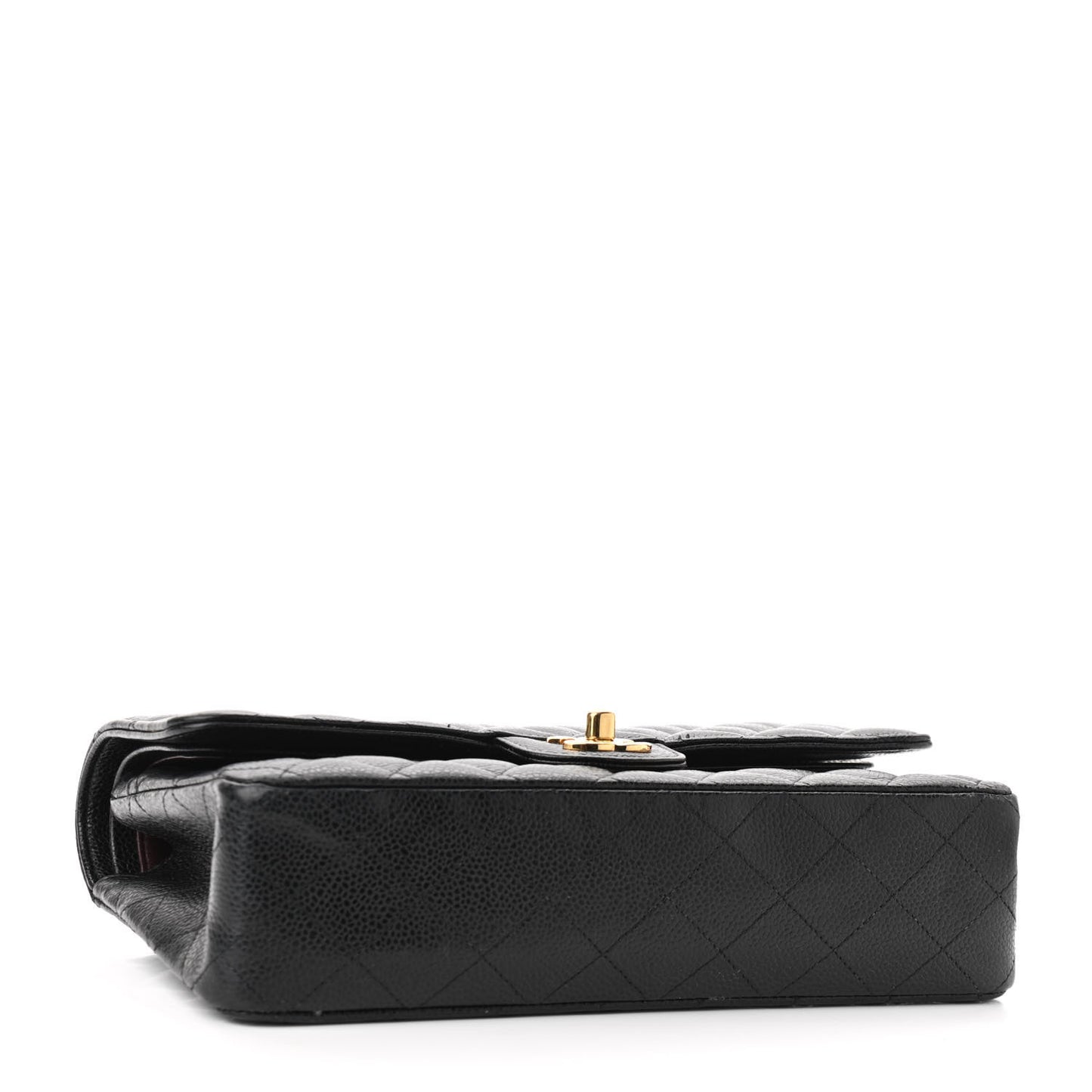 Caviar Quilted Medium Double Flap Black