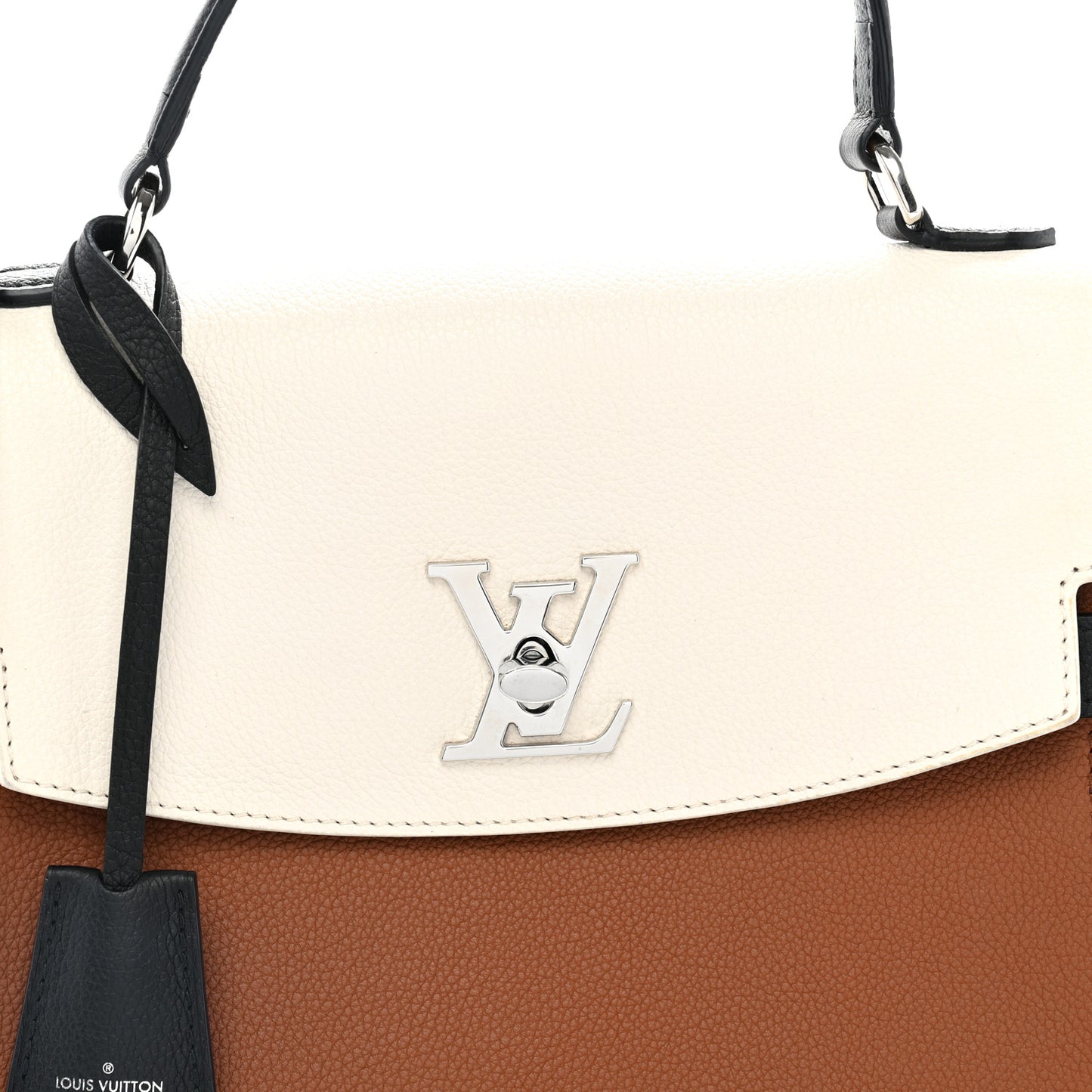 Soft Calfskin Lockme Ever Caramel Creme Black