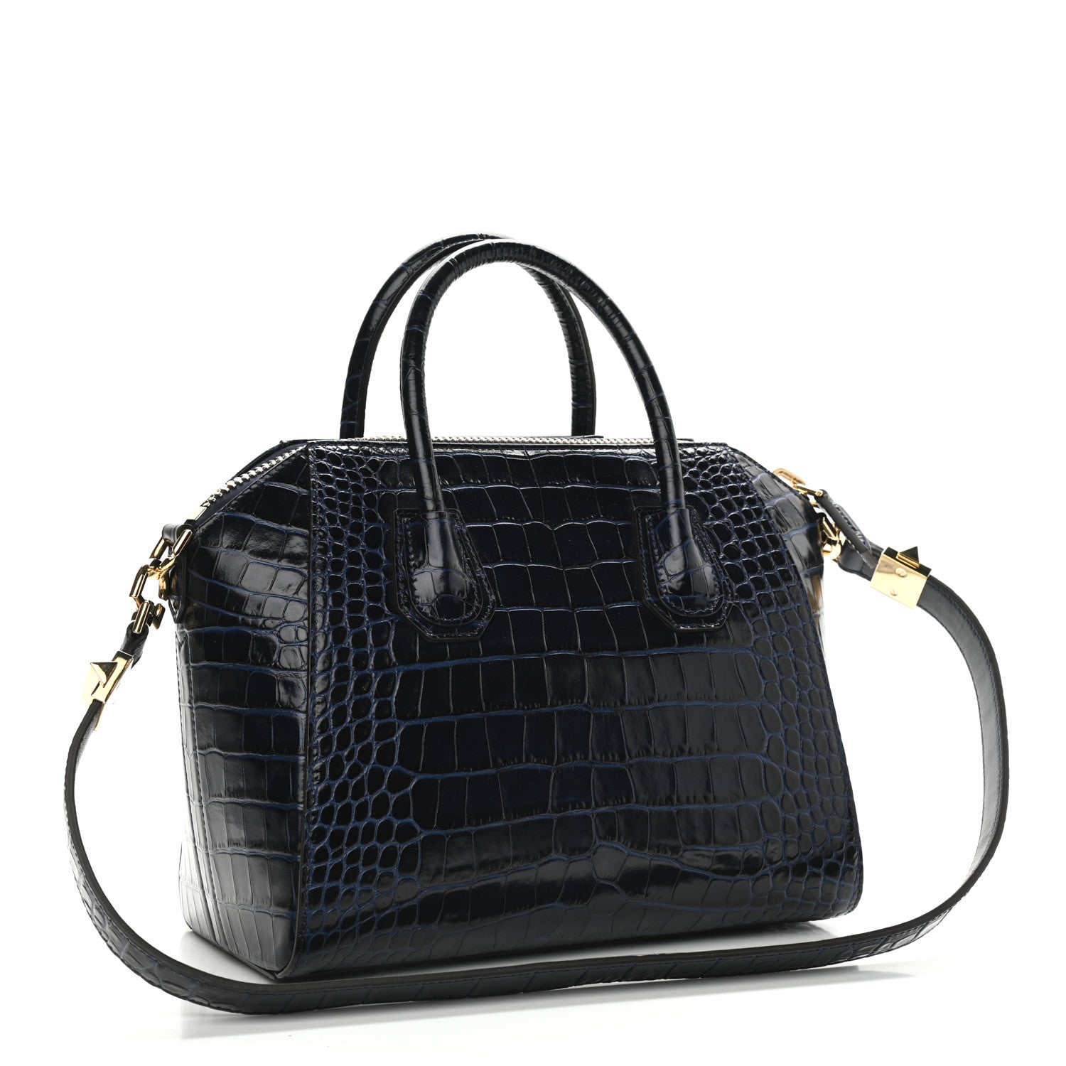Givenchy Calfskin Crocodile Embossed Small Antigona Navy 3 of 11