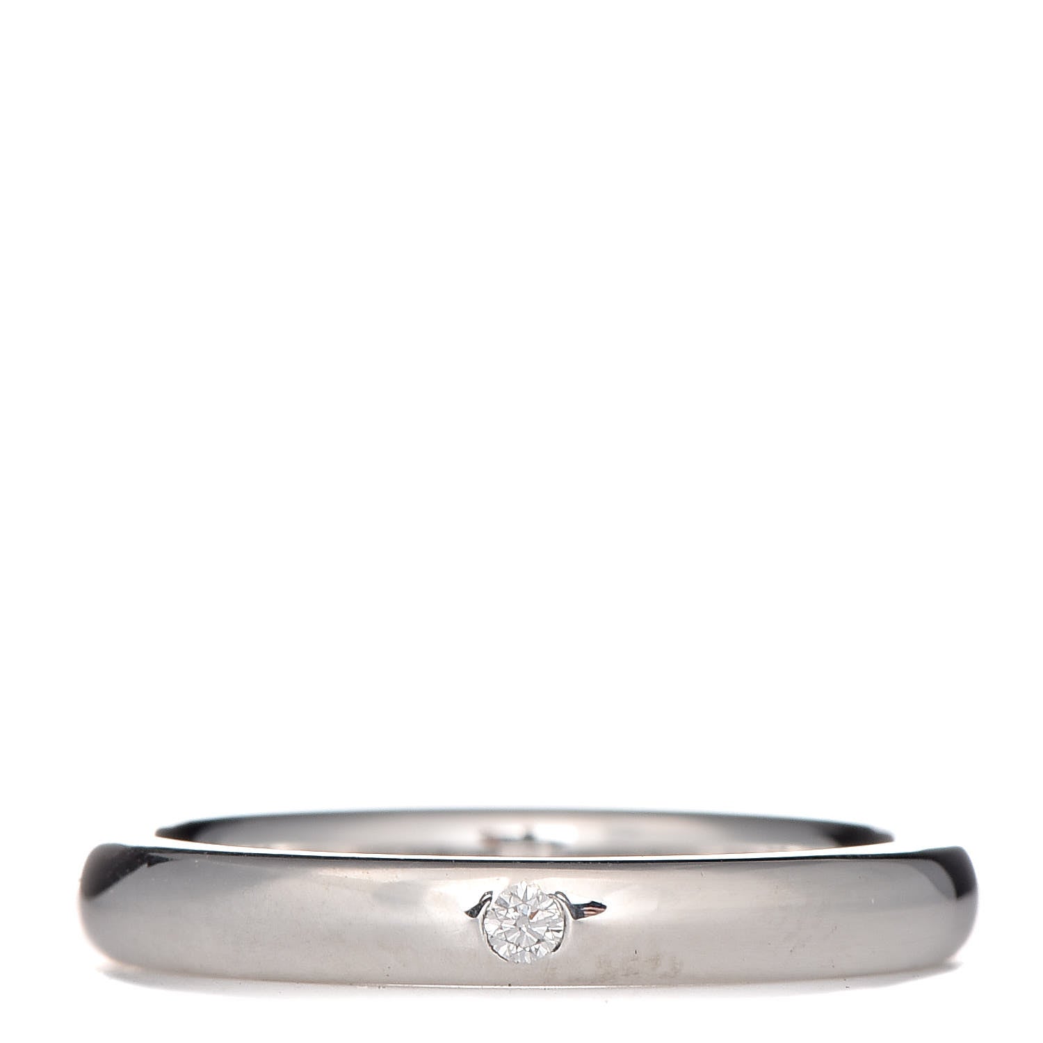 Tiffany Sterling Silver Diamond Elsa Peretti Band Ring 49 5 1 of 5