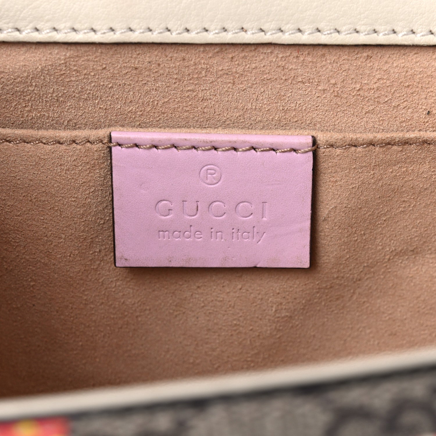 Gucci GG Supreme Monogram Les Pommes Small Padlock Shoulder Bag Beige Ebony Multicolor Pink 5 of 13