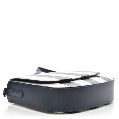 Mansur Gavriel Lambskin Stripe Flap Crossbody Bag Navy White 4 of 10