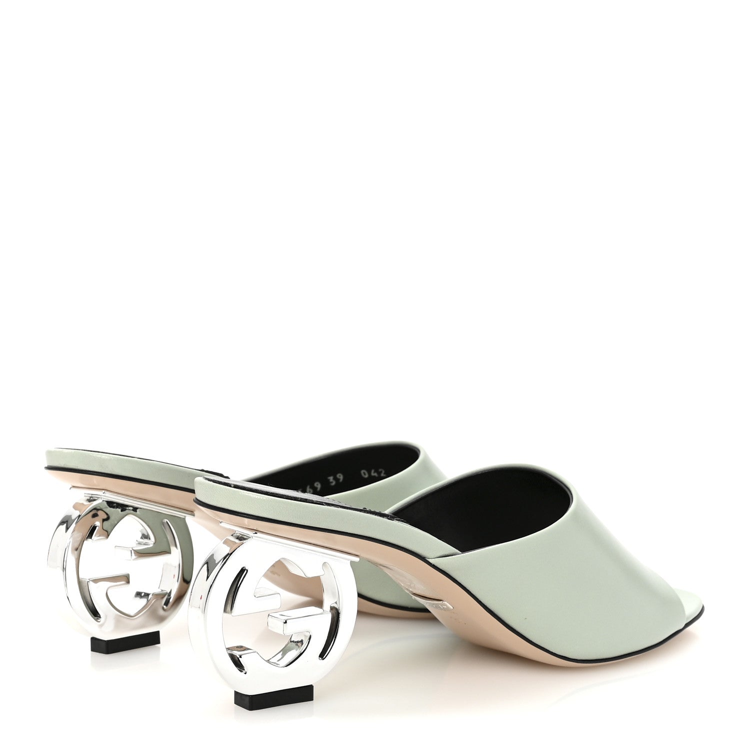 Gucci Malaga Kid Interlocking G Sandals 39 Salvy Green 3 of 10