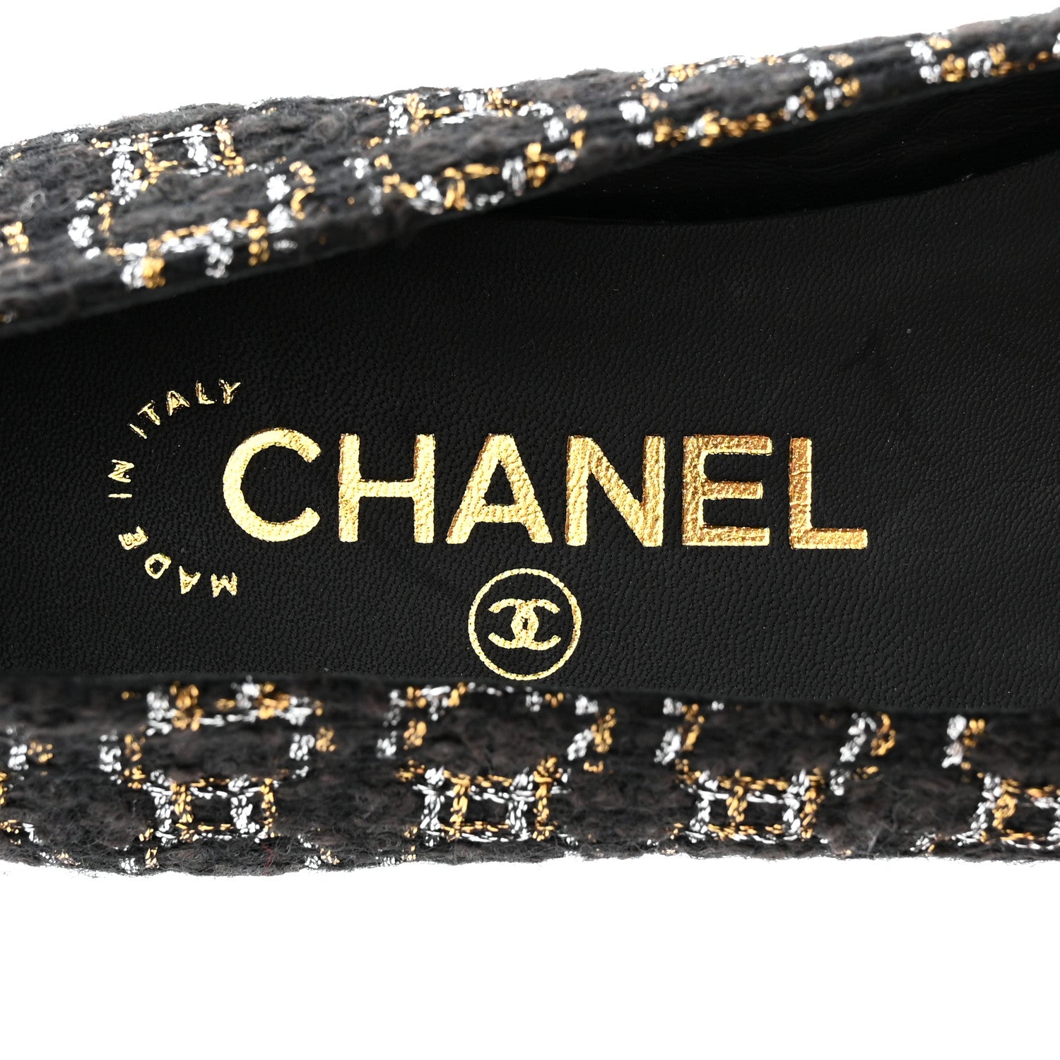 Chanel Tweed Cap Toe Ballerina Flats 37 Black 6 of 9