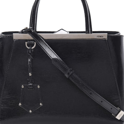 Fendi Patent Vitello Elite Petite 2Jours Tote Black 8 of 10
