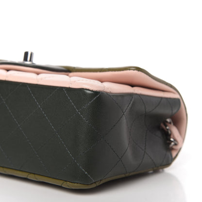 Chanel Lambskin Quilted Tri-Color Mini Rectangular Flap Green Pink 7 of 11