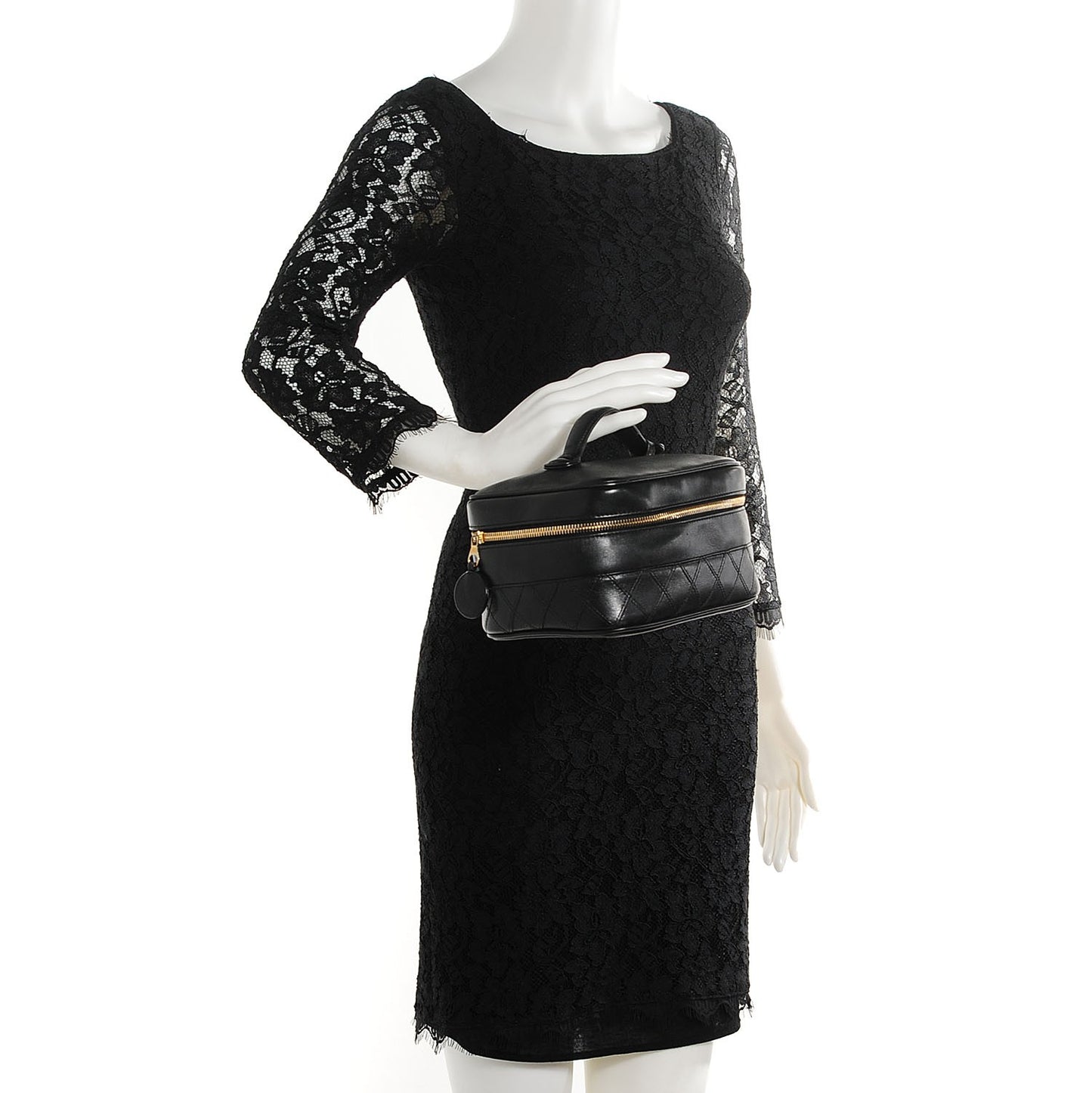 Calfskin Vanity Cosmetic Case Black