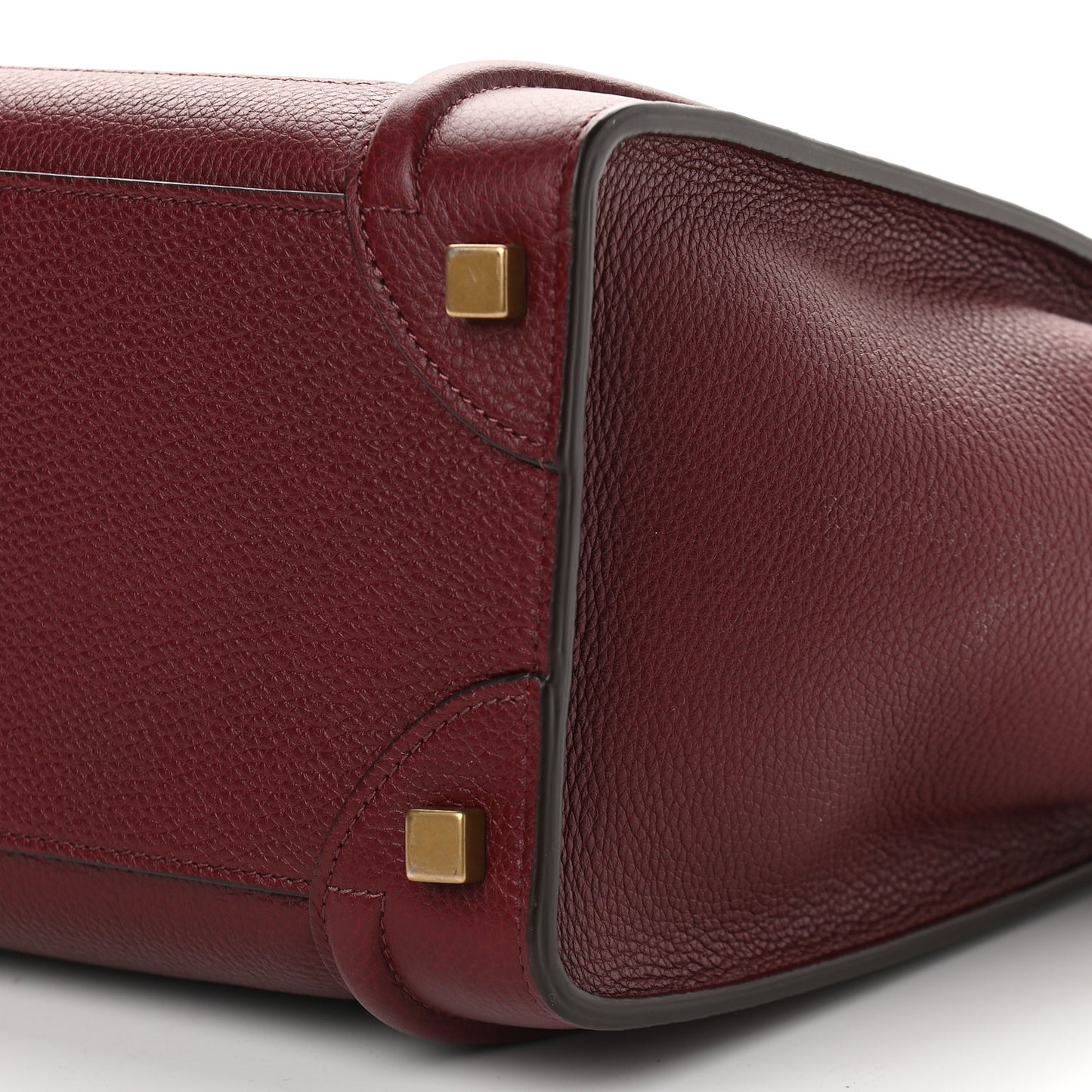 Drummed Calfskin Micro Luggage Light Burgundy