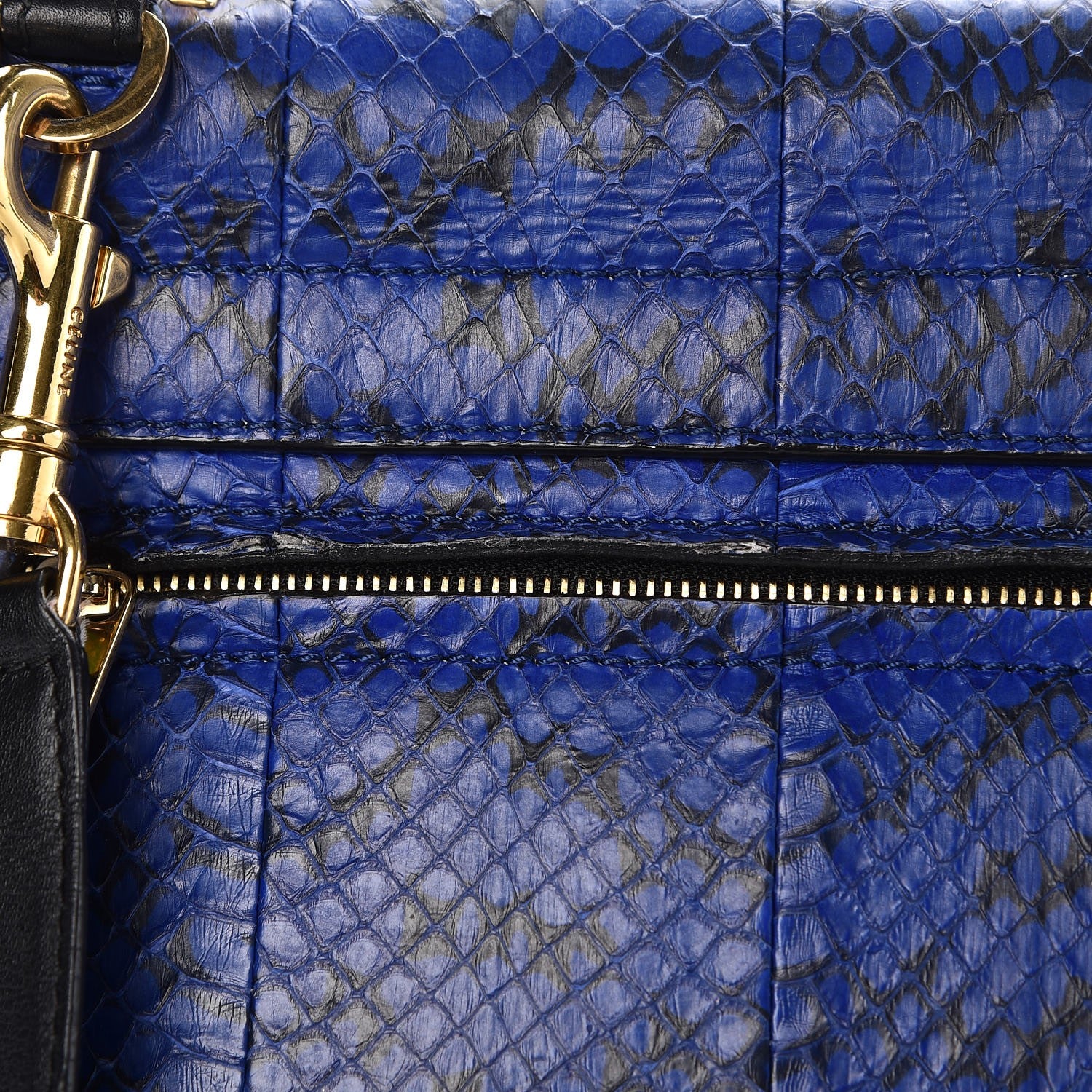 Celine Python Calfskin Medium Trapeze Blue Black 13 of 24