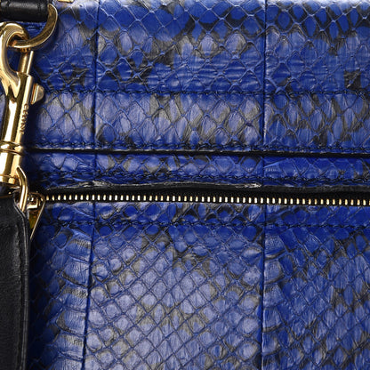 Celine Python Calfskin Medium Trapeze Blue Black 13 of 24