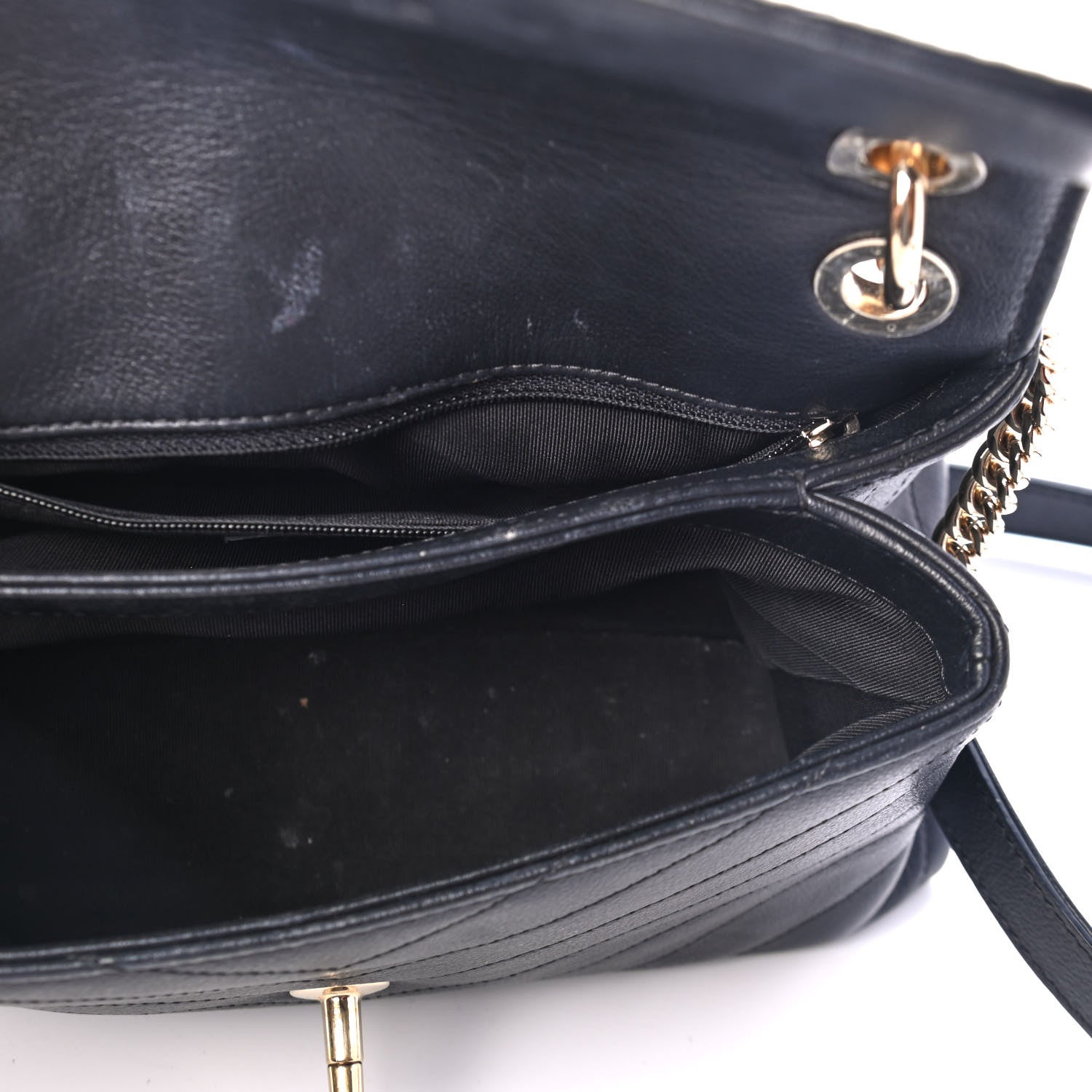 Chanel Grained Calfskin Small Chevron Chic Top Handle Flap Black 4 of 5