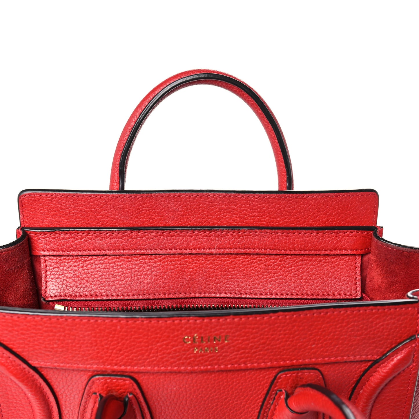 Drummed Calfskin Nano Luggage Red