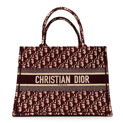 Christian Dior Oblique Medium Book Tote Burgundy Multicolor 1 of 9