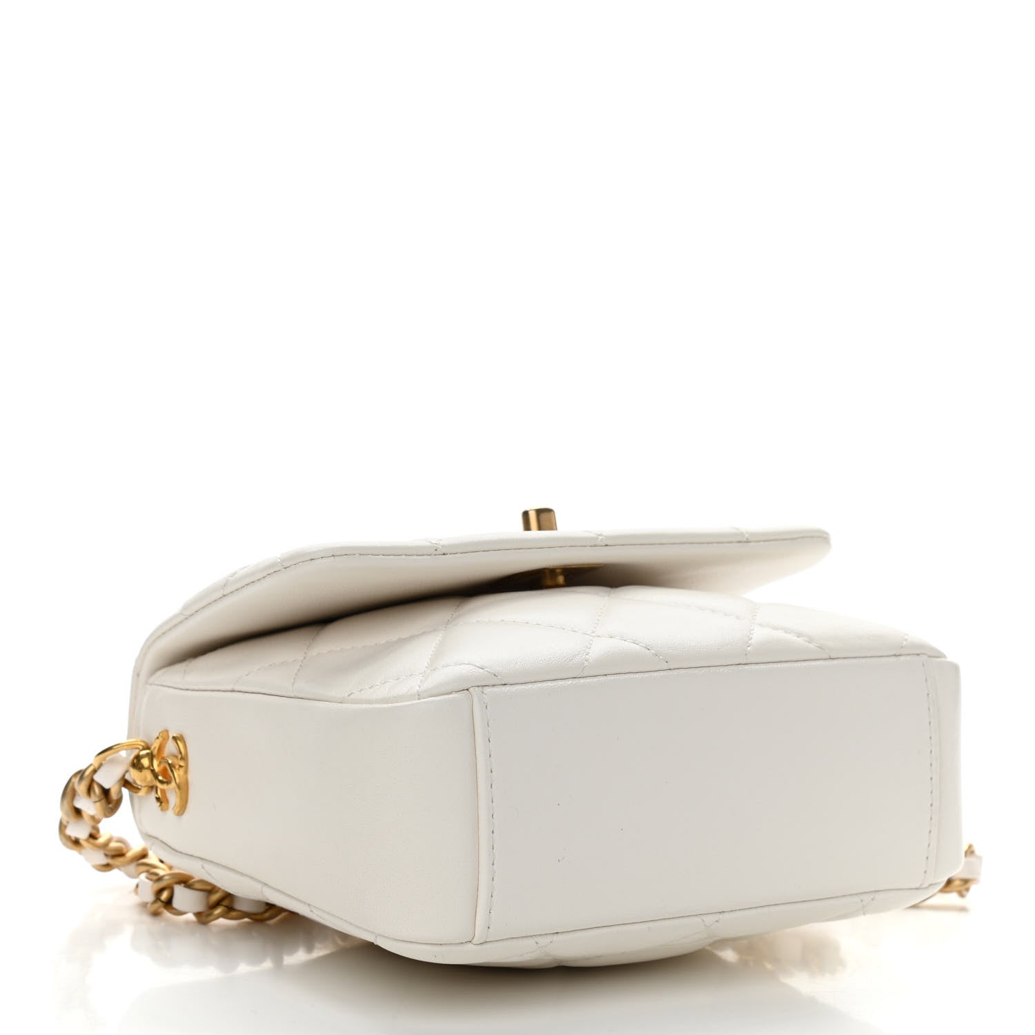 Chanel Lambskin Quilted Mini Side Note Flap White 4 of 11