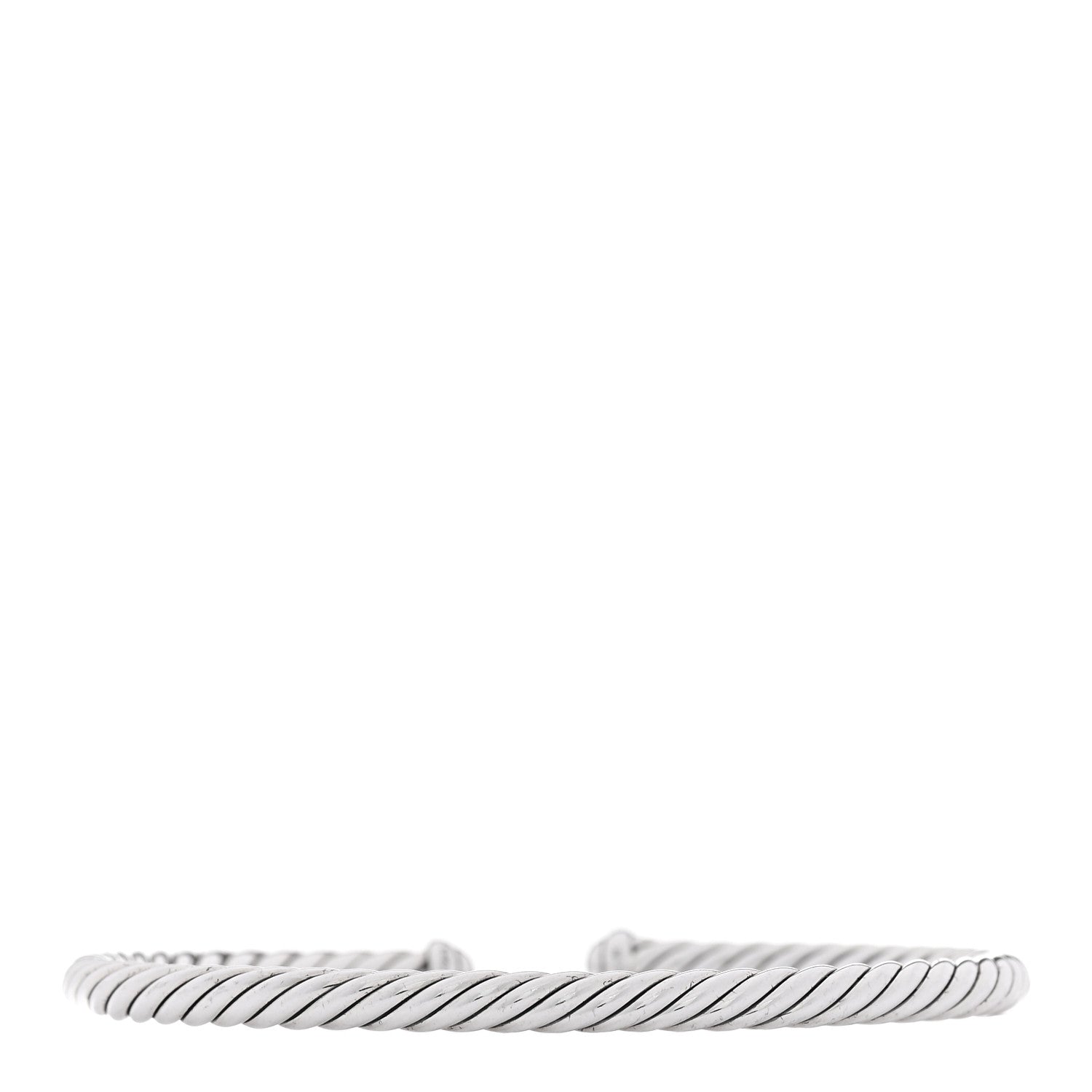 David Yurman Sterling Silver 4mm Cable Flex Bracelet 1 of 4