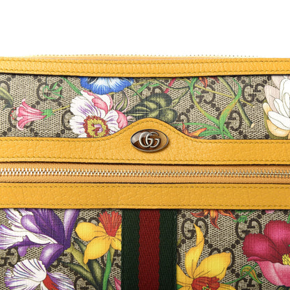 Gucci GG Supreme Monogram Flora Large Ophidia Pouch Clutch Beige Multicolor Crop 8 of 9