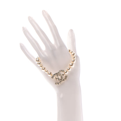 Chanel Pearl Crystal CC Bracelet Gold 2 of 5