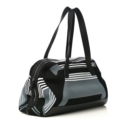 Hermes Technical Mesh Calfskin Hunter Dynamo Duffle Bag Black Gris Asphalte 3 of 10