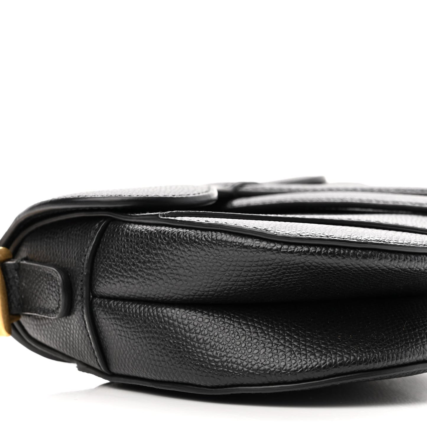 Grained Calfskin Mini Saddle Bag Black