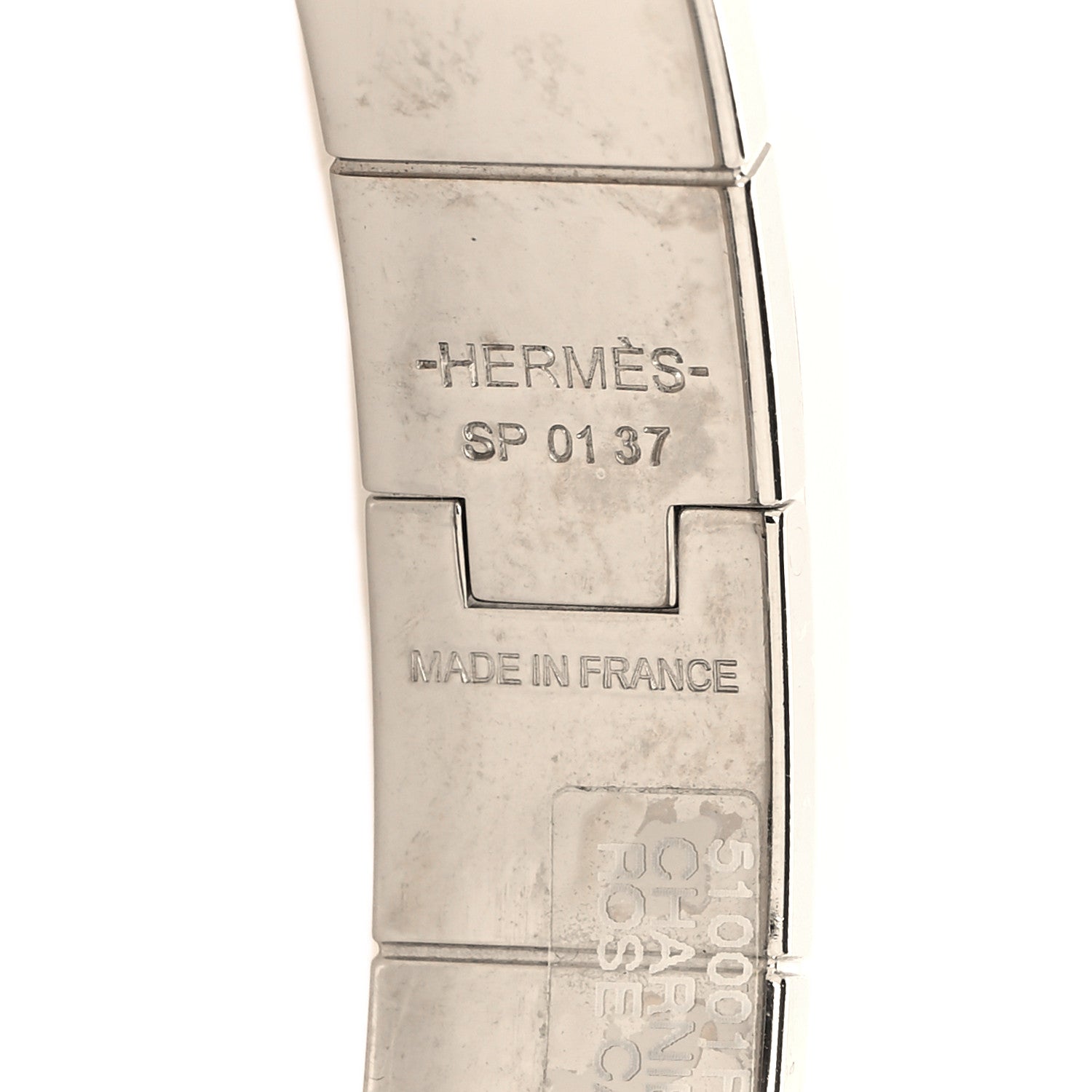 Hermes Enamel Charniere Uni Narrow Hinged Bracelet S Rose Candeur 4 of 5