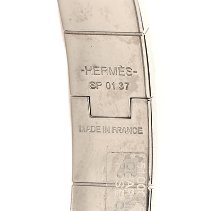 Hermes Enamel Charniere Uni Narrow Hinged Bracelet S Rose Candeur 4 of 5