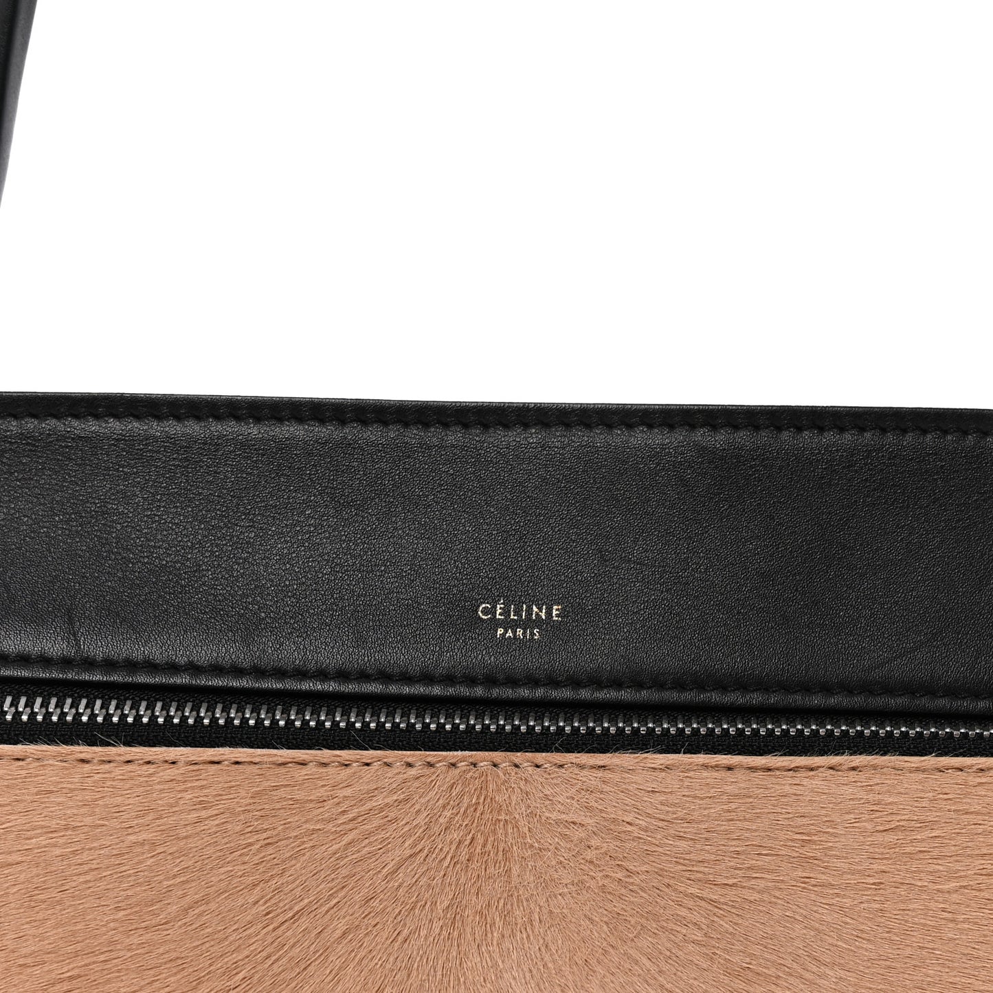 Pony Hair Calfskin Medium Edge Shoulder Bag Praline