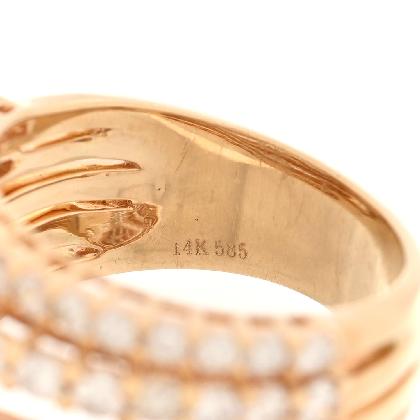 14K Yellow Gold Diamond 3.15ctw Cluster Band Ring 53 6.25
