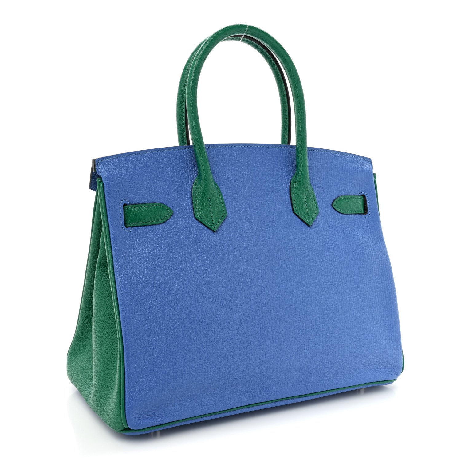 Hermes Chevre Mysore Horseshoe Birkin 30 Bleu Hydra Vert Bengale 3 of 12