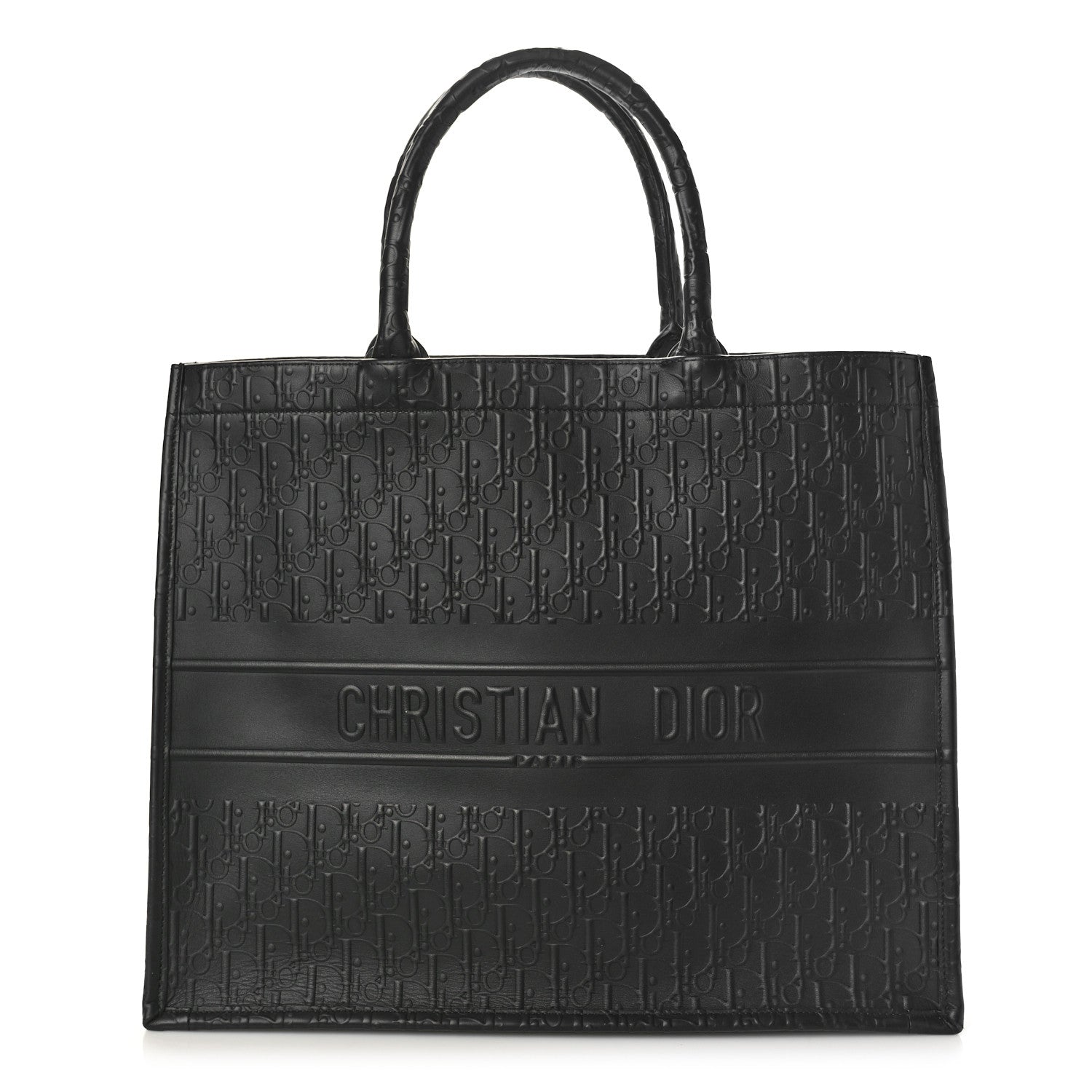 Christian Dior Oblique Calfskin Embossed Large Book Tote Black 1 of 10