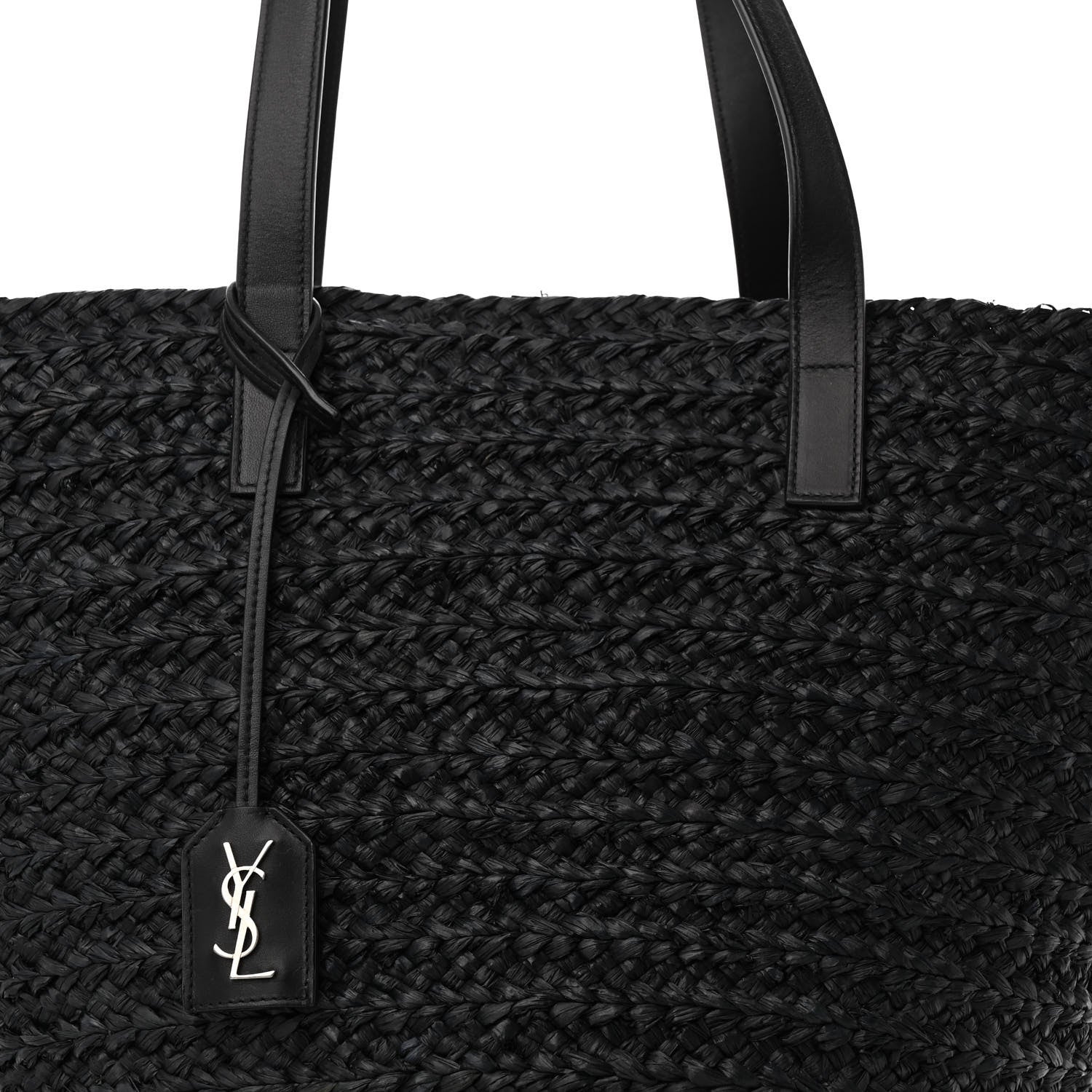 Saint Laurent Raffia Medium Panier Bag Black 7 of 9