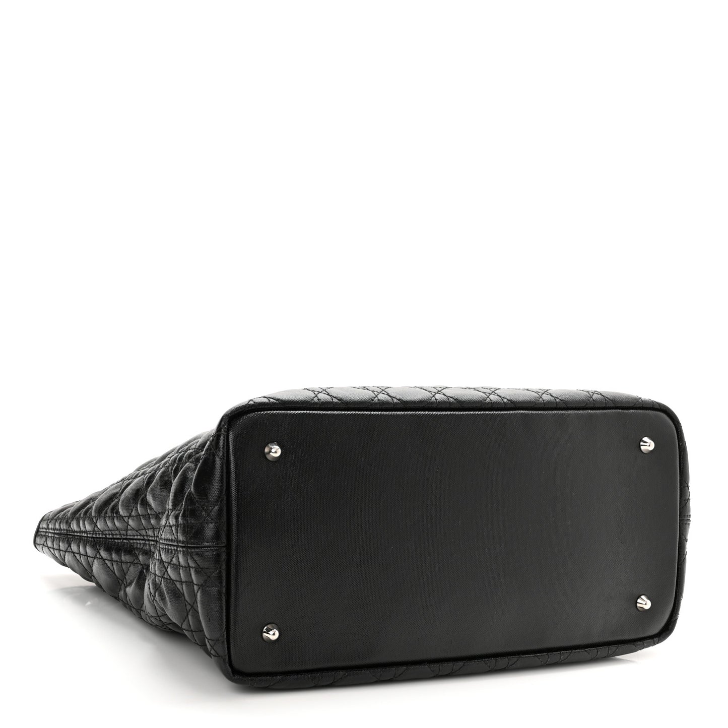 Coated Canvas Cannage Medium Panarea Tote Black