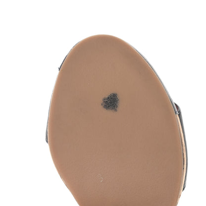 Chanel Calfskin Cork CC Ankle Strap Sandals 37.5 Black 9 of 11