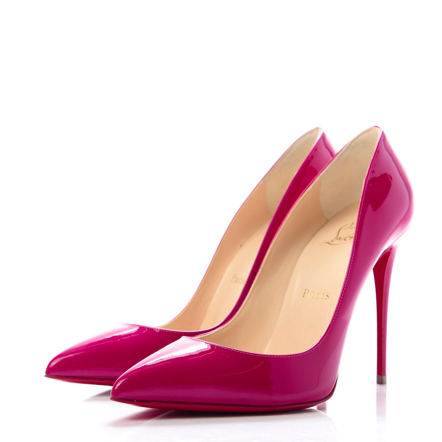 Christian Louboutin Patent Pigalle Follies 100 Pumps 38 Ultra Rose 3 of 9