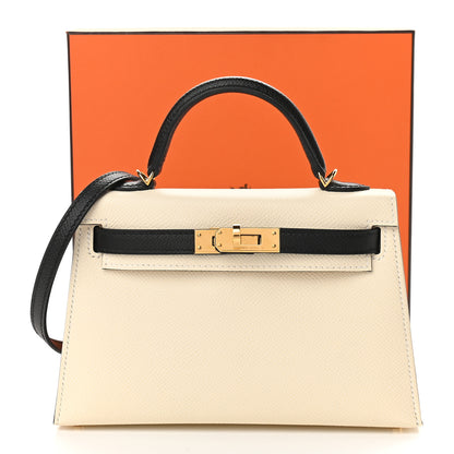Hermes Epsom Horseshoe Mini Kelly Sellier 20 Craie Black 12 of 12