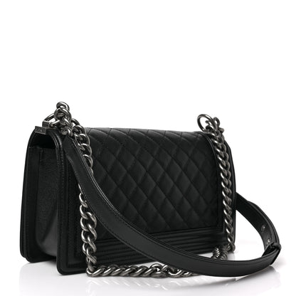Chanel Caviar Quilted Medium Boy Flap Black 3 of 9