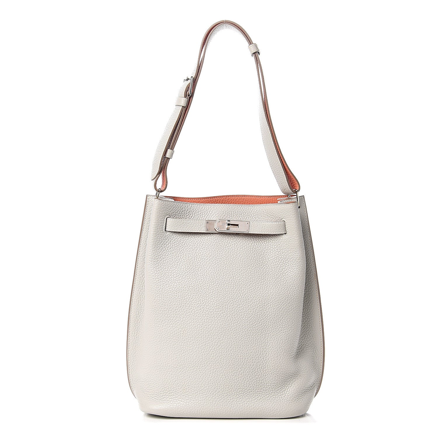 Hermes Taurillon Clemence So Kelly 22 Gris Perle Crevette 1 of 9