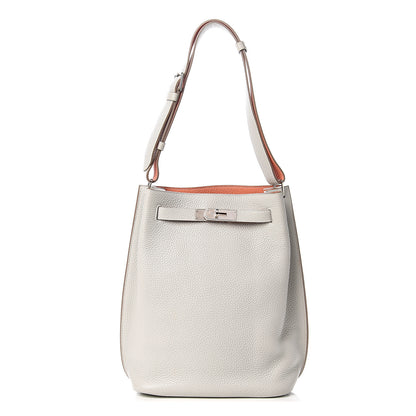 Hermes Taurillon Clemence So Kelly 22 Gris Perle Crevette 1 of 9