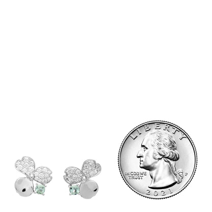 Tiffany Platinum Diamond Green Tourmaline Paper Flowers Earrings 2 of 4