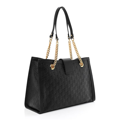 Gucci Guccissima Medium Padlock Tote Black 3 of 11