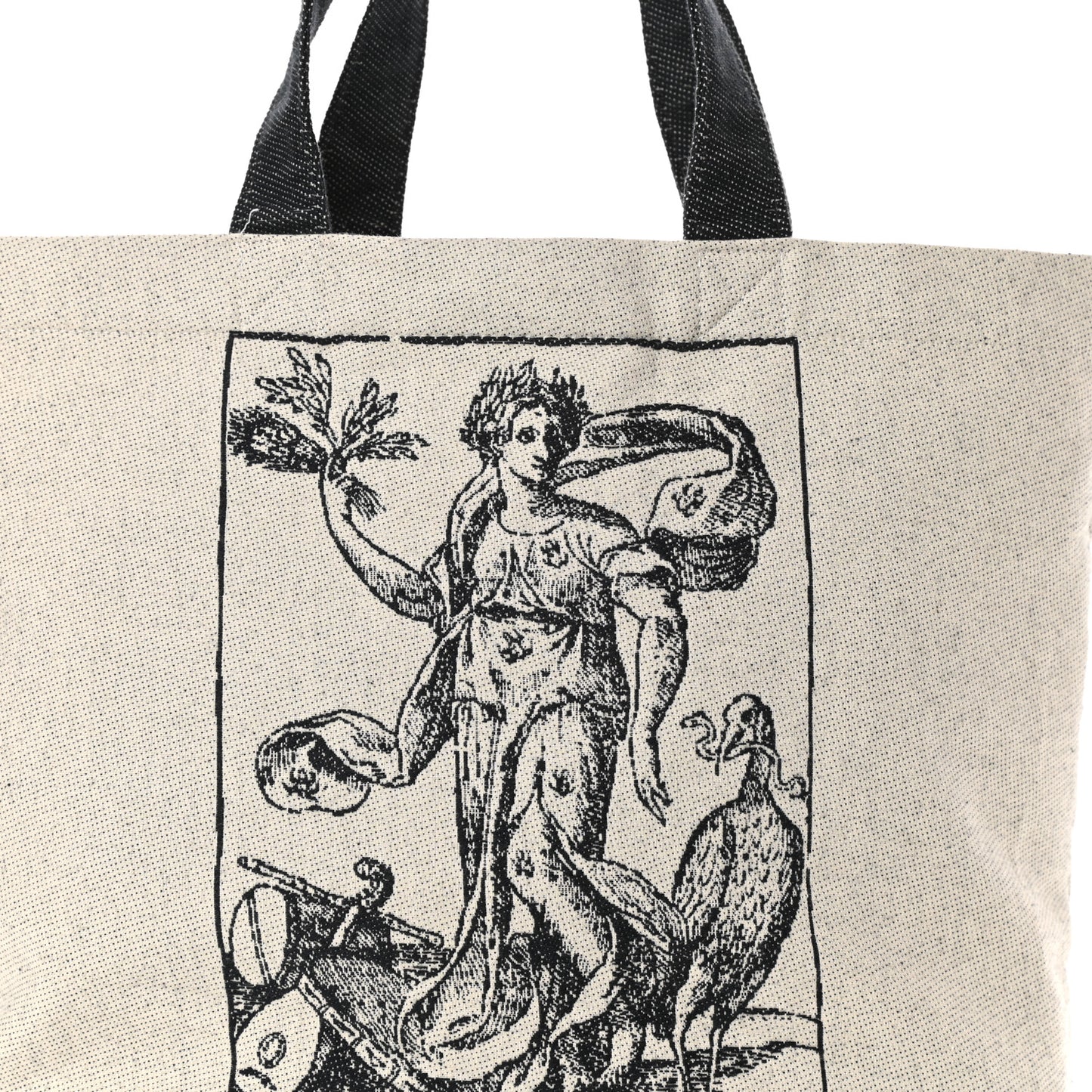 Canvas Print Cruise Tote Ivory Black