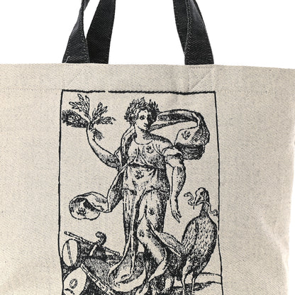 Christian Dior Canvas Print Cruise Tote Ivory Black 7 of 10