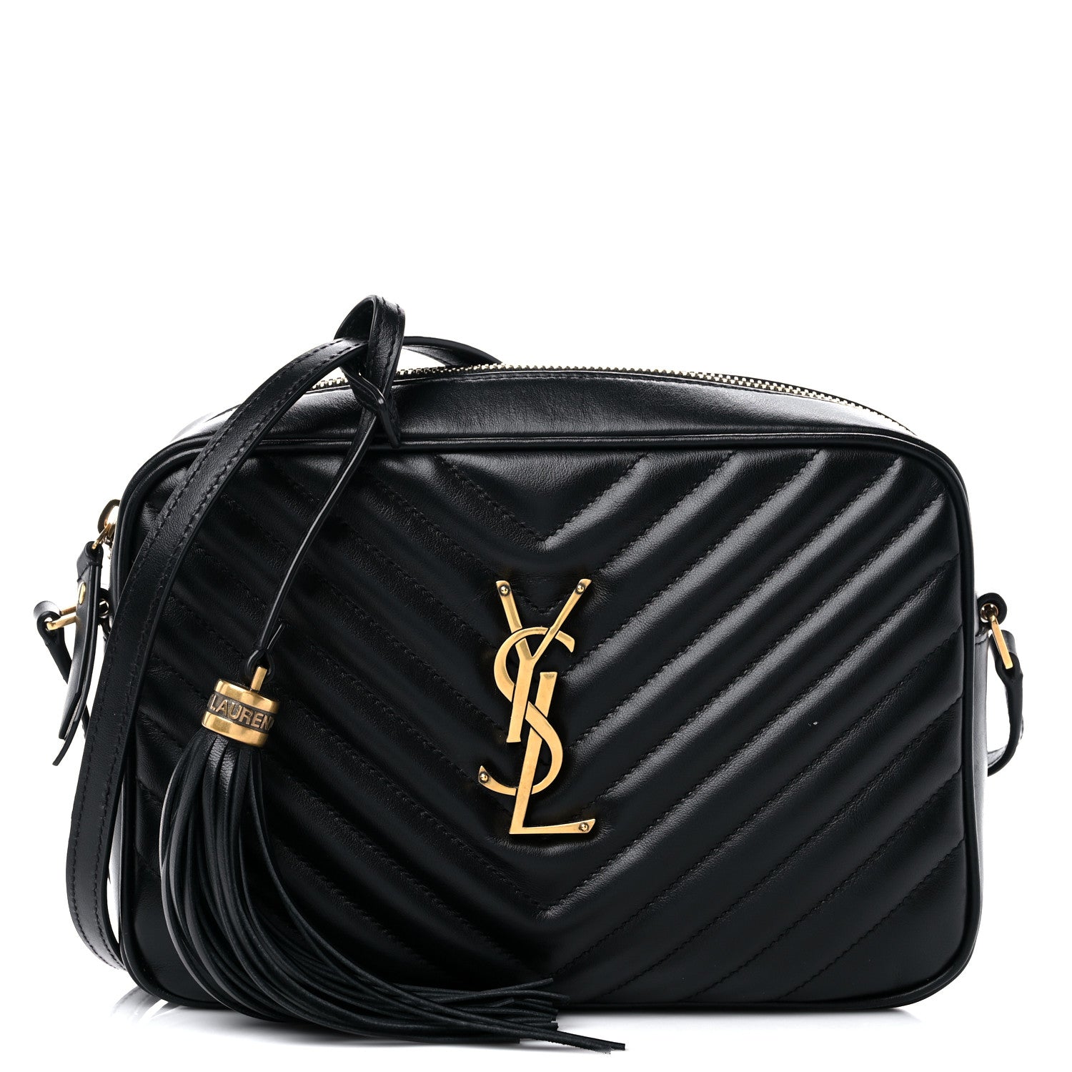 Saint Laurent Calfskin Matelasse Monogram Lou Camera Bag Black 1 of 12