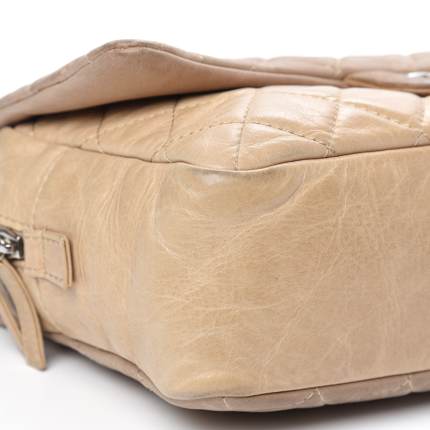 Chanel Iridescent Glazed Calfskin Quilted Casual Journey Flap Beige 8 of 17