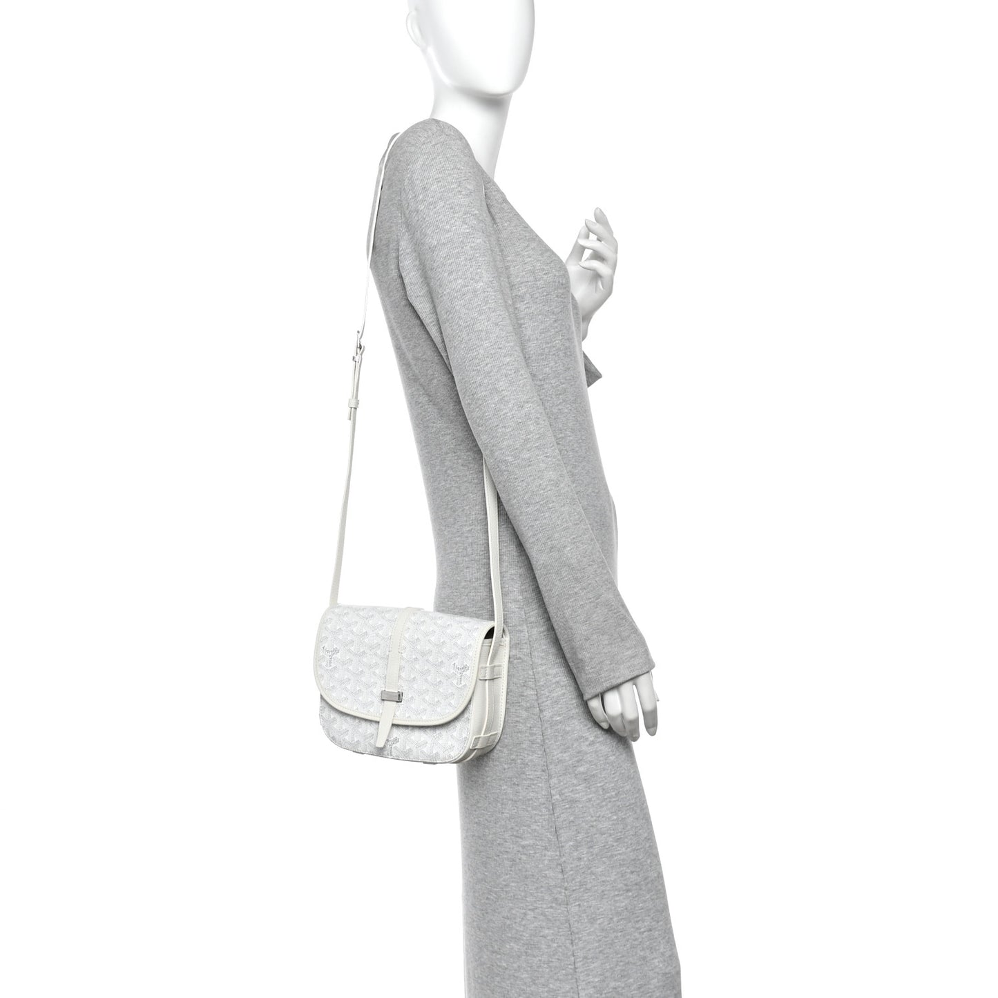 Goyardine Belvedere II PM Messenger Bag White