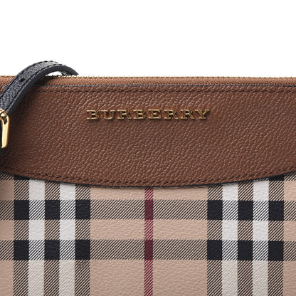 Burberry Haymarket Check Peyton Crossbody Clutch Bag Toffee 10 of 11